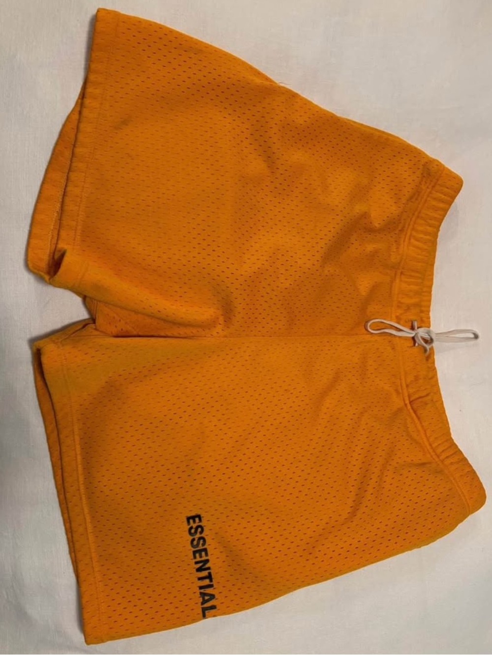 Essentials FEAR OF GOD Orange Mesh Shorts, Size XL